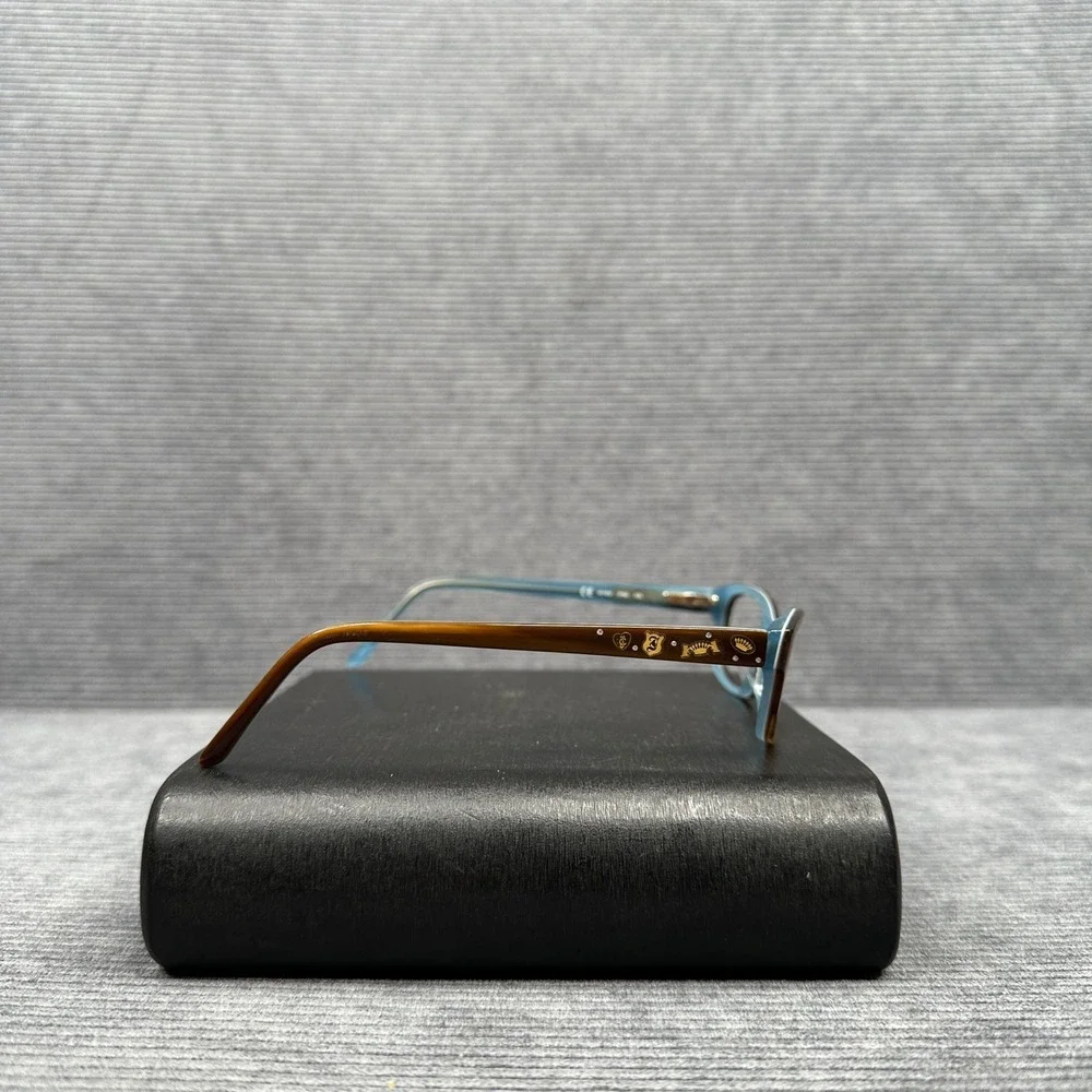 Juicy Couture JU 902 Y2K Eyeglasses Brown Blue Tortoise Shell Gold Charm Temples